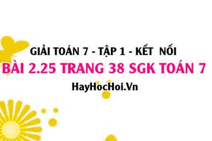 Giải bài 2.25 trang 38 Toán 7 Tập 1 SGK Kết nối tri thức